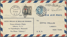 Br Flugpost Übersee: USA: 1931, Trans-Atlantic Flight Liberty To Copenhagen With Plane "Liberty", Pre-p - Sonstige & Ohne Zuordnung