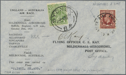 Flugpost Übersee: 1934, Air Race Mildenhall/GB-Bagdad-Allahabad-Singapore-Darwin-Charleville-Melbour - Sonstige & Ohne Zuordnung