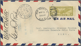 Br Flugpost Übersee: USA: 1934, Flight New York To Lahuich With Plane "Leornado Da Vinici", Cover From - Sonstige & Ohne Zuordnung