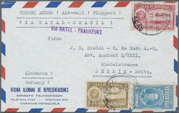 Br/ Flugpost Übersee: 1938, Business Air Mail Letter CARACAS-BERLIN "VIA NATAL-FRANKFURT" - Other & Unclassified