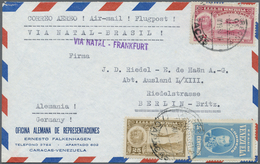 Br/ Flugpost Übersee: 1938, Business Air Mail Letter CARACAS-BERLIN "VIA NATAL-FRANKFURT" - Autres & Non Classés