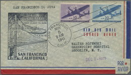 Br Flugpost Übersee: USA: 1941, U.S. Air Mail First Flight To SUVA/Fiji, Four Covers From Los Angeles, - Sonstige & Ohne Zuordnung