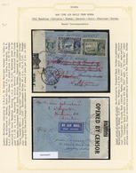 Br Flugpost Übersee: 1942: War Time Air Mail From Burma To South Africa. Two Covers Monted On Pages. Fi - Other & Unclassified