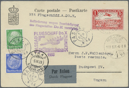 Br Katapult- / Schleuderflugpost: 1933: DO-X Budapest-Flug 10.5. Luxemburg-Karte Mit L2 "Beförderung We - Airmail & Zeppelin