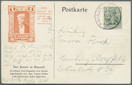 Zeppelinpost Deutschland: 1908, ZEPPELIN NATIONALSPENDE SONDERKARTEN (2), In Den Varianten Mit Und O - Luft- Und Zeppelinpost
