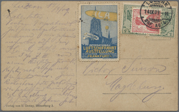 Zeppelinpost Deutschland: 1909, "ILA-Frankfur/M." Zeppelinkarte Mit Vignette, Ursprüngliche Germania - Poste Aérienne & Zeppelin