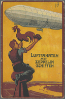 Zeppelinpost Deutschland: 1912, LZ 10 SCHWABEN 17.6.1912 / Flugpost Rhein-Main Rundfahrt: Farbige Ze - Posta Aerea & Zeppelin