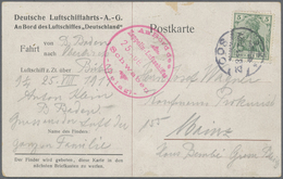 Br Zeppelinpost Deutschland: 1911, LZ 10 "Schwaben", Bordpost-Stempel In Type II Vom 25.8.1911 Auf Dela - Poste Aérienne & Zeppelin