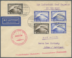 Zeppelinpost Deutschland: 1929, Graf Zeppelin Weltrundfahrt: Brief Mit Zeppelinmarkens 3x 2 RM Und 2 - Airmail & Zeppelin