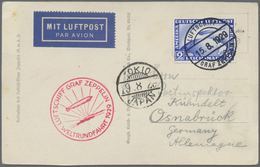 Br Zeppelinpost Deutschland: 1929, Weltrundfahrt, Deutsche Post Mit Bordpoststempel, Fotokarte Mit 2 M. - Airmail & Zeppelin