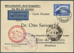 Br Zeppelinpost Deutschland: 1930, Südamerikafahrt, Auflieferung Friedrichshafen Bis Rio De Janeiro, Vo - Airmail & Zeppelin