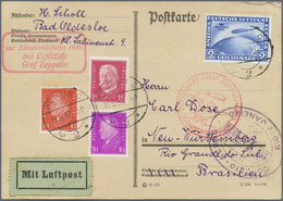 Br Zeppelinpost Deutschland: 1930, Südamerikafahrt, Anschlußflug Ab Berlin, Karte Mit 2 M. Zeppelin Süd - Luchtpost & Zeppelin
