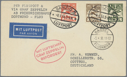 Br Zeppelinpost Deutschland: 1930: DANZIG/Kasselfahrt: Vertragstaaten-Luxuskarte Mit Flugmarken Mi 202, - Airmail & Zeppelin