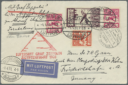 Br Zeppelinpost Deutschland: 1931, Ägyptenfahrt, Karte Ab Danzig 4.4. Mit 2 1/2 G. Flugpost In Bunter M - Luchtpost & Zeppelin