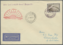 Br Zeppelinpost Deutschland: Polarfahrt 1931, 4 RM Auf Brief Nach Deissenhafen, Nebenstempel "Malygin" - Luchtpost & Zeppelin