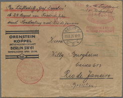 Br Zeppelinpost Deutschland: 1931, 1. Südamerikafahrt, Anschlußflug Berlin, Firmenbedarfsbrief Mit 425 - Poste Aérienne & Zeppelin