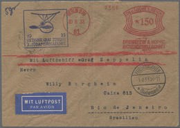 Br Zeppelinpost Deutschland: 1933, 3. Südamerikafahrt, Auflieferung Friedrichshafen, Firmenbedarfsbrief - Poste Aérienne & Zeppelin