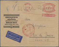 Br Zeppelinpost Deutschland: 1934, 10. Südamerikafahrt, Anschlußflug Berlin Mit Best.-Stempel "a", Firm - Poste Aérienne & Zeppelin