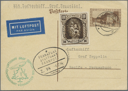 GA Zeppelinpost Deutschland: Saarland: 1934, 12. Südamerikafahrt (Weihnachtsfahrt) Bic Recife, 40 C. Ga - Poste Aérienne & Zeppelin