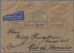 Br Zeppelinpost Deutschland: 1934, Weihnachtsfahrt (12. SAF.), Anschlußflug Berlin Mit Best.-Stempel "b - Luchtpost & Zeppelin
