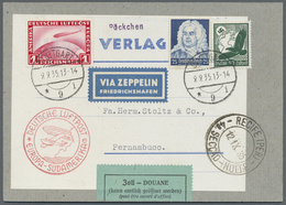 Br Zeppelinpost Deutschland: 1935, LZ 127 / 12. SAF. Seltene Päckchenadresse Ab "Stuttgart 9.9.35" Mit - Poste Aérienne & Zeppelin