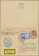 GA Zeppelinpost Europa: 1929: AMERIKAFAHRT: Zusammenhängende Antwort-GSK P 173 Mit Mi 423 Als Bordpost - Sonstige - Europa