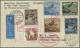 Br Zeppelinpost Europa: 1930, LIECHTENSTEIN, Kasselfahrt Davor Mit 1.Postflug Vaduz-St.Gallen Befördert - Autres - Europe