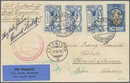 Br Zeppelinpost Europa: 1930, Liechtenstein, Südamerikafahrt, Ansichtskarte (Gruß Aus Oberwil) Von Tres - Autres - Europe