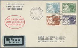 Br Zeppelinpost Europa: 1930: ÖSTERREICH/DEUTSCHLANDFAHRT: Etappenkarte Fhfn-München (21.6.30 ASt) Mit - Andere-Europa