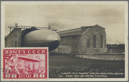 Br Zeppelinpost Europa: Russland: Rußlandfahrt 1930 Moskau-Friedrichshafen, Pracht-Zeppelin-Anichtskart - Autres - Europe