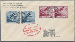 Br Zeppelinpost Europa: 1930: LIECHTENSTEIN/Görlitz-Fahrt: Luxusbrief Mit Flugmarken Mi 113 (2x), 111(2 - Andere-Europa