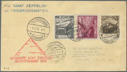 Zeppelinpost Europa: 1931, Liechtenstein-Ägyptenfahrt 1 Fr., 1.20 Fr. Und 50 Rp. (Mi.Nr.: 113, 105 U - Sonstige - Europa