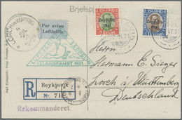 Br Zeppelinpost Europa: Island: 1931, Islandfahrt, 1 Kr. Und 30 Aur. Sondermarken Und 2 Kr. Und 30 Aur. - Autres - Europe