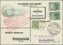 Br Zeppelinpost Europa: Österreich, 3. Südamerikafahrt 1931, Drucksachen-Karte Ab WIEN / 14.X.31 Mit 8 - Sonstige - Europa