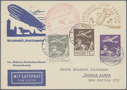 Br Zeppelinpost Europa: 1932, DÄNEMARK: Postkarte Mit Flugpostmarken 1 Kr. Braun, 50 Öre Grau + 15 Öre - Sonstige - Europa