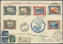 Br Zeppelinpost Europa: Italien 1933, ITALIENFAHRT, Pracht-R-Brief Mit Kompl. Zeppelinsatz Und Zusatzfr - Andere-Europa
