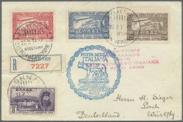 Br Zeppelinpost Europa: 1933, Italienfahrt, Griechische Post, Einschreibe-Brief Ab ATHEN 27.5. Mit Alle - Andere-Europa