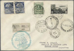 Br Zeppelinpost Europa: 1933: ÄGÄISCHE INSELN 20 Lire + Zusatzfrankatur, R-Brief Aus RODI (EGEO) über R - Sonstige - Europa