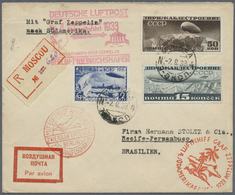 Br Zeppelinpost Europa: Russland: 1933, 4. Südamerikafahrt Mit Anschlußflug Berlin, R-Brief Mit Guter F - Andere-Europa