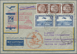 Br Zeppelinpost Europa: 1933: Luxemburg/4. SAF 1933: Zeppelin-Zierkuvert Mit Anschlußflug Berlin Und Lu - Andere-Europa