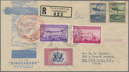 Br Zeppelinpost Europa: Liechtenstein: 1936, 1. Nordamerikafahrt, R-Schmuckumschlag Mit Beiden Sonderma - Andere-Europa