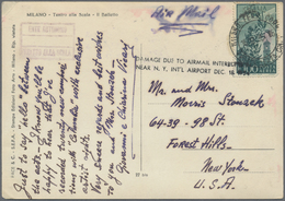 Katastrophenpost: 1954 (18 Dec.) Air Crash NY Airport: Picture Card Handwritten By Giovanni Vicari ( - Other & Unclassified