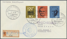 Br Schiffspost Deutschland: 1961: MS CAP VILANO Hamburg Süd H.S.D.G., 8.4.1961 Sauber Auf Einschreibbri - Lettres & Documents