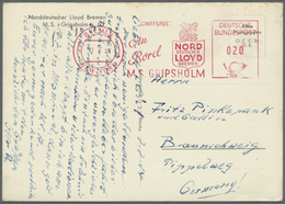 Schiffspost Deutschland: 1954: MS GRIPSHOLM Norddeutscher Lloyd Bremen -> New York, 07.07.1954, Abse - Storia Postale