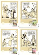 PAYS-BAS 1229 à 1232 FDC 1er Jour 4 Cartes Joost SWARTE COMICS Bédé STRIP HERGE Violon Dentiste Ligne Claire Version 1 - Bandes Dessinées