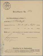 Br Deutsche Schiffspost - Marine: 1915 Formular "Briefkarte Nr....SMS" (hs.Albatros) M. Post-o "Berlin - Other & Unclassified