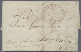 Br Schiffspost Alle Welt: 1806, Cover (fold) With Quite Superb Crown Oval "SHIP LETTER LIVERPOOL" In Re - Andere & Zonder Classificatie