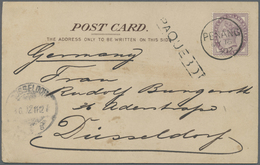 Br Schiffspost Alle Welt: 1902, Picture Post Card Of "P & O" Steamer Written From PENANG Adressed To Dü - Other & Unclassified