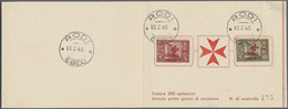 Brfst Ägäische Inseln: 1945, Red Cross, 5l. + 10l. And 10l. + 10l., Both Values In Presentation Folder Nea - Ägäis