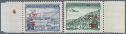 ** Albanien: 1952, Airmail Stamp 2 Lek And 5 Lek With Red Overprint, Always Mint Never Hinged, (Mi€550, - Albania